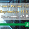Maintenance Period Scheduled for September 18 & 19, During Upcoming HA Rollover