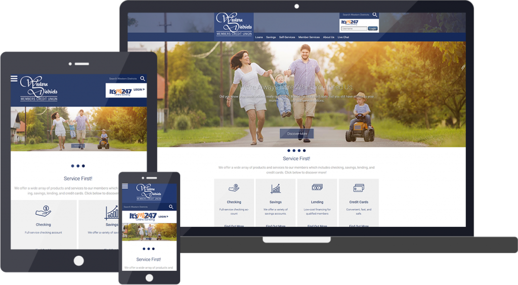 CU*Answers Web Services creates responsive websites - Western District Credit Union example